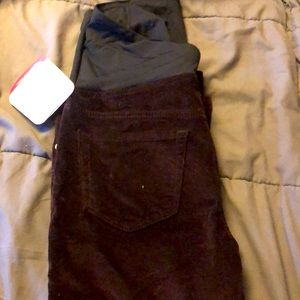 NWT Over the belly maroon maternity pants